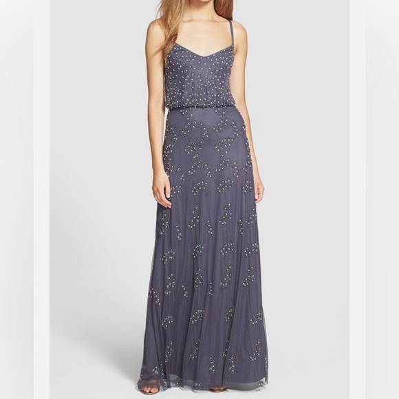 ADRIANNA PAPELL BEADED DRESS - S2511